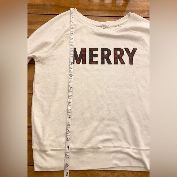 Women’s Grayson Threads “MERRY”  In Buffalo Plaid Lightweight Sweatshirt Sz L - Picture 6 of 6